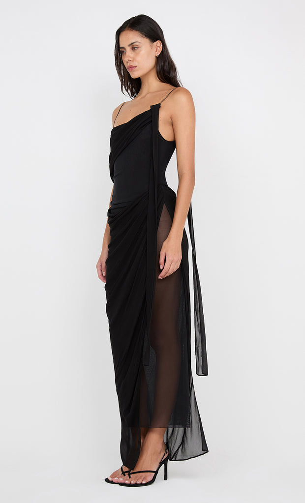 DANKA ASYM MAXI DRESS - BLACK