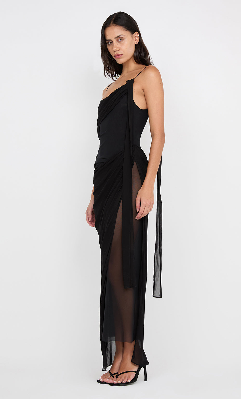 DANKA ASYM MAXI DRESS - BLACK