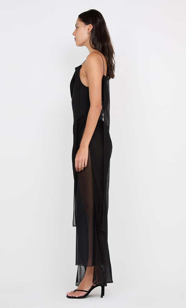 DANKA ASYM MAXI DRESS - BLACK