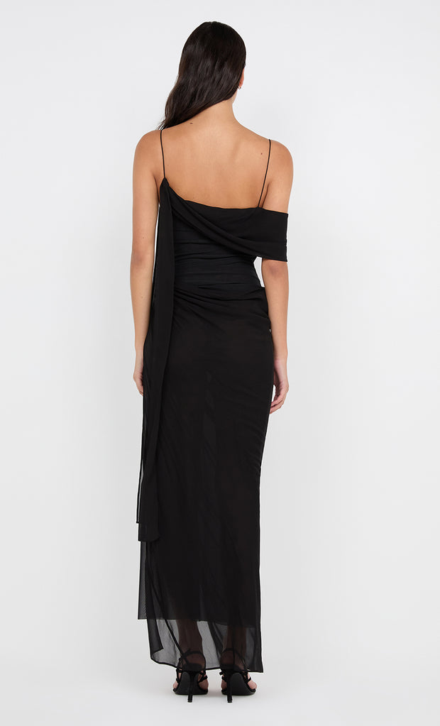 DANKA ASYM MAXI DRESS - BLACK