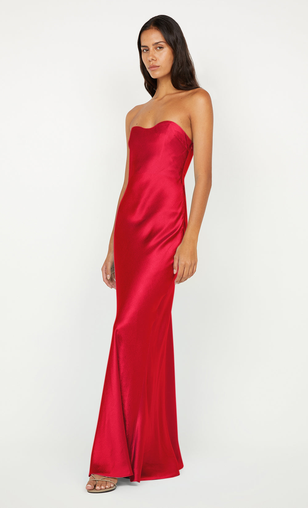 CINDER STRAPLESS MAXI DRESS - STRAWBERRY