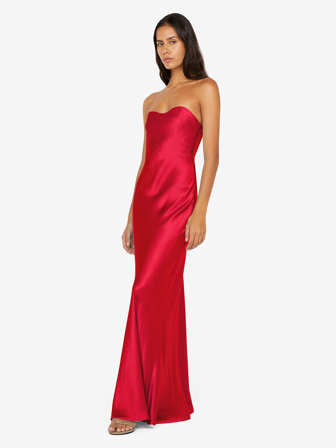 CINDER STRAPLESS MAXI DRESS - STRAWBERRY