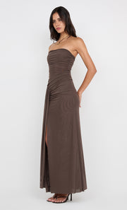 IDA STRAPLESS DRESS - MILK CHOCOLATE