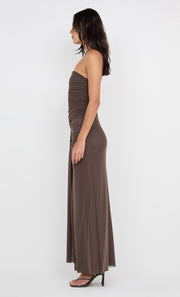 IDA STRAPLESS DRESS - MILK CHOCOLATE