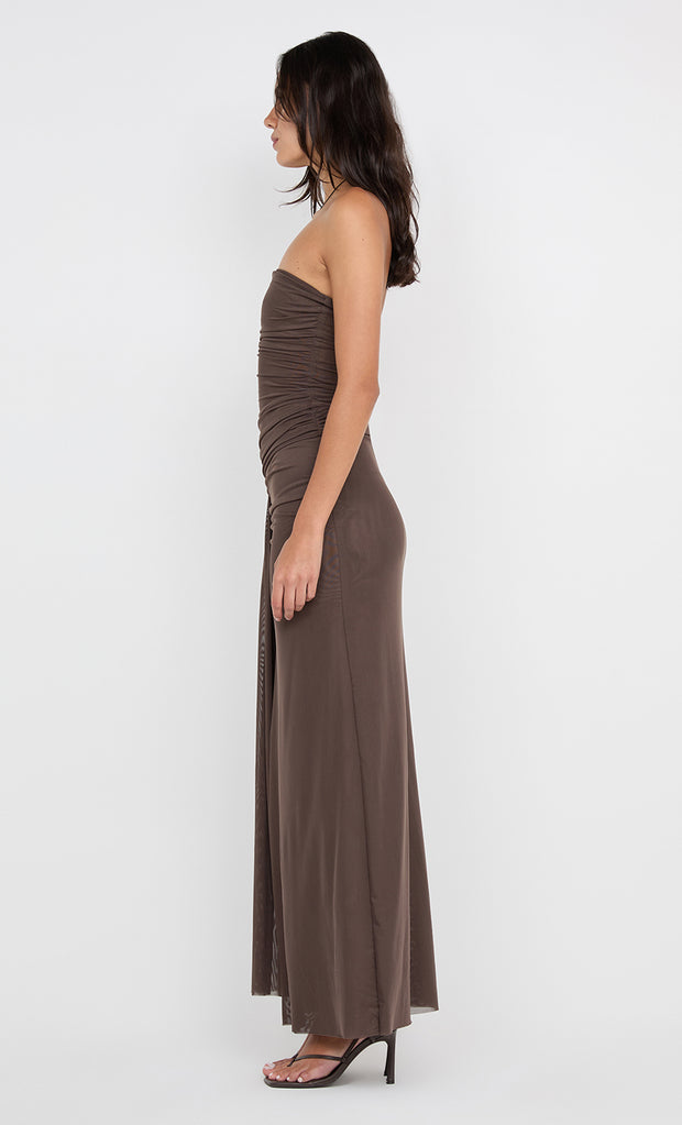 IDA STRAPLESS DRESS - MILK CHOCOLATE