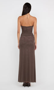 IDA STRAPLESS DRESS - MILK CHOCOLATE