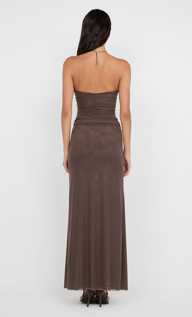 IDA STRAPLESS DRESS - MILK CHOCOLATE