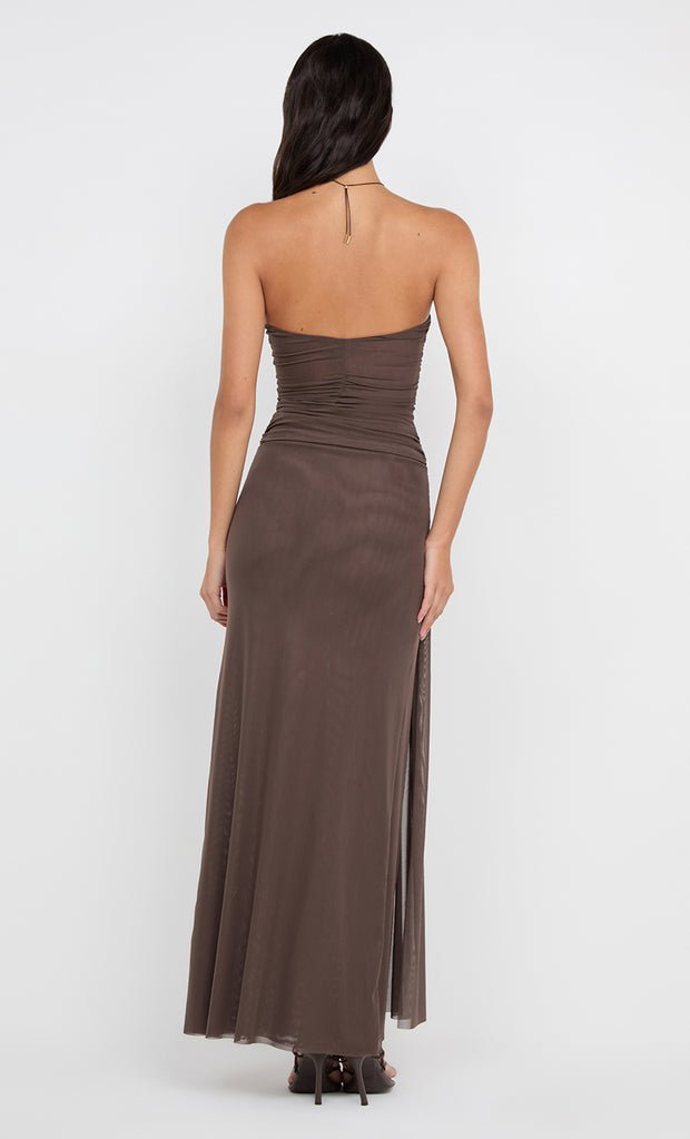 IDA STRAPLESS DRESS - MILK CHOCOLATE