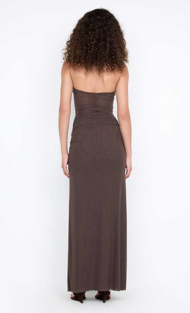 IDA STRAPLESS DRESS - MILK CHOCOLATE