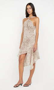 FELINE MIDI DRESS - FADED LEOPARD