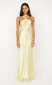 ELISIA TWIST MAXI DRESS - ICE YELLOW