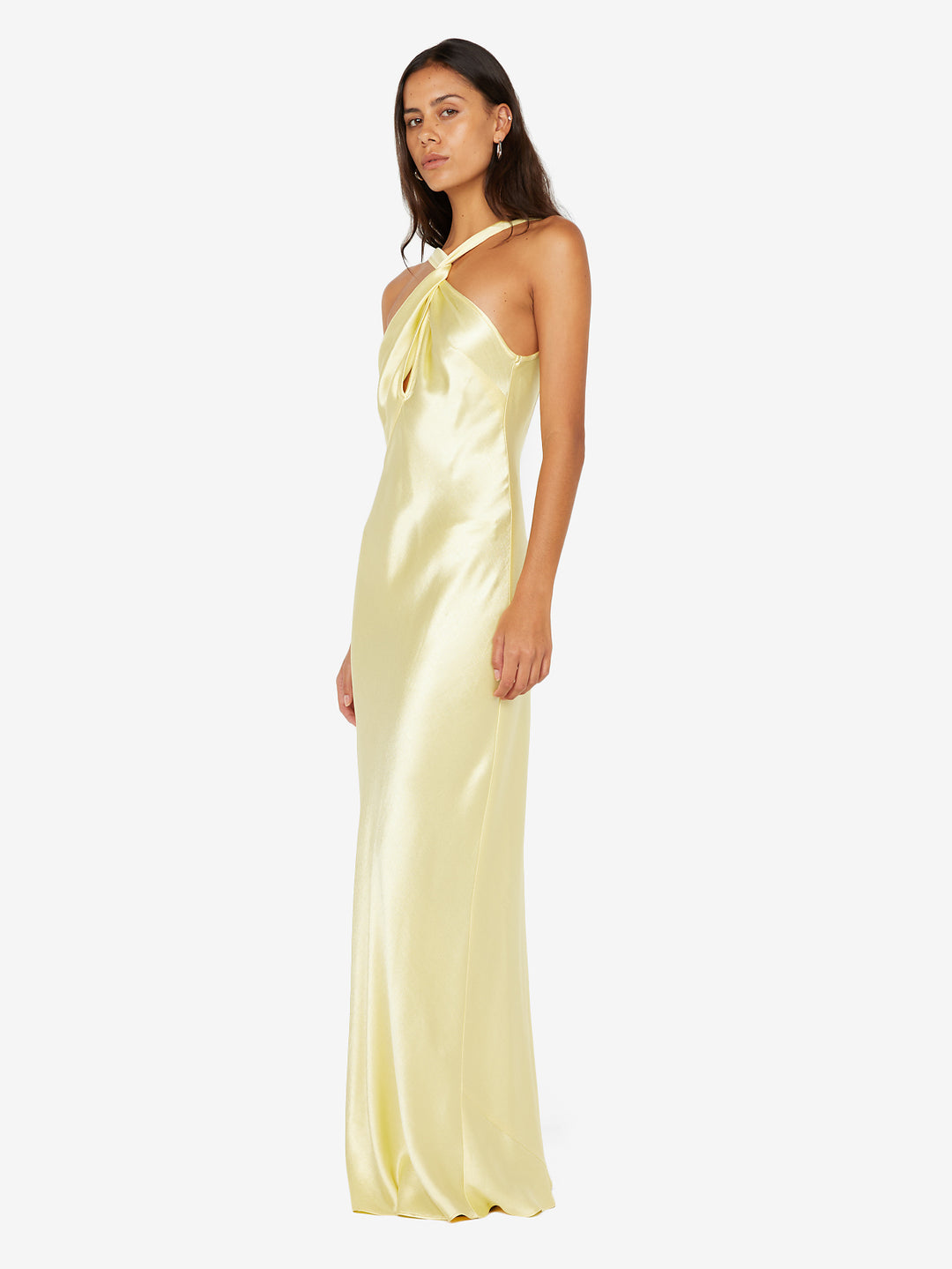ELISIA TWIST MAXI DRESS - ICE YELLOW