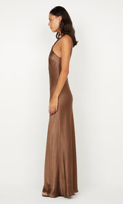 ELISIA TWIST MAXI DRESS - MILK CHOCOLATE