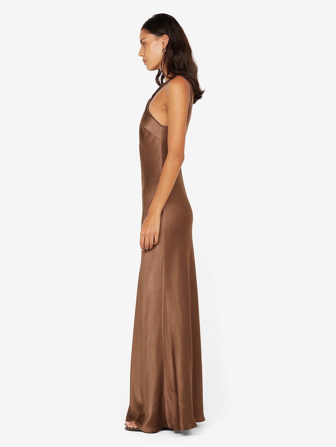 ELISIA TWIST MAXI DRESS - MILK CHOCOLATE