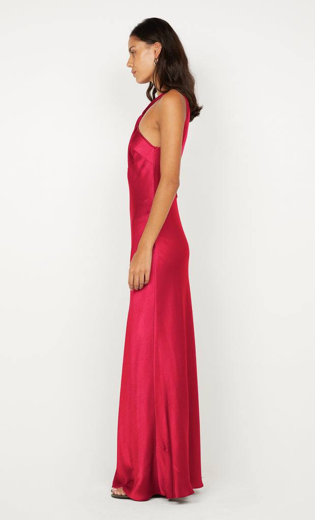 ELISIA TWIST MAXI DRESS - STRAWBERRY