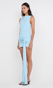DOMENIC ASYM MINI DRESS - SKY BLUE