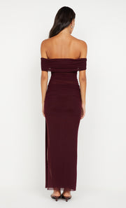 POPPY GATHERED MAXI DRESS - PLUM