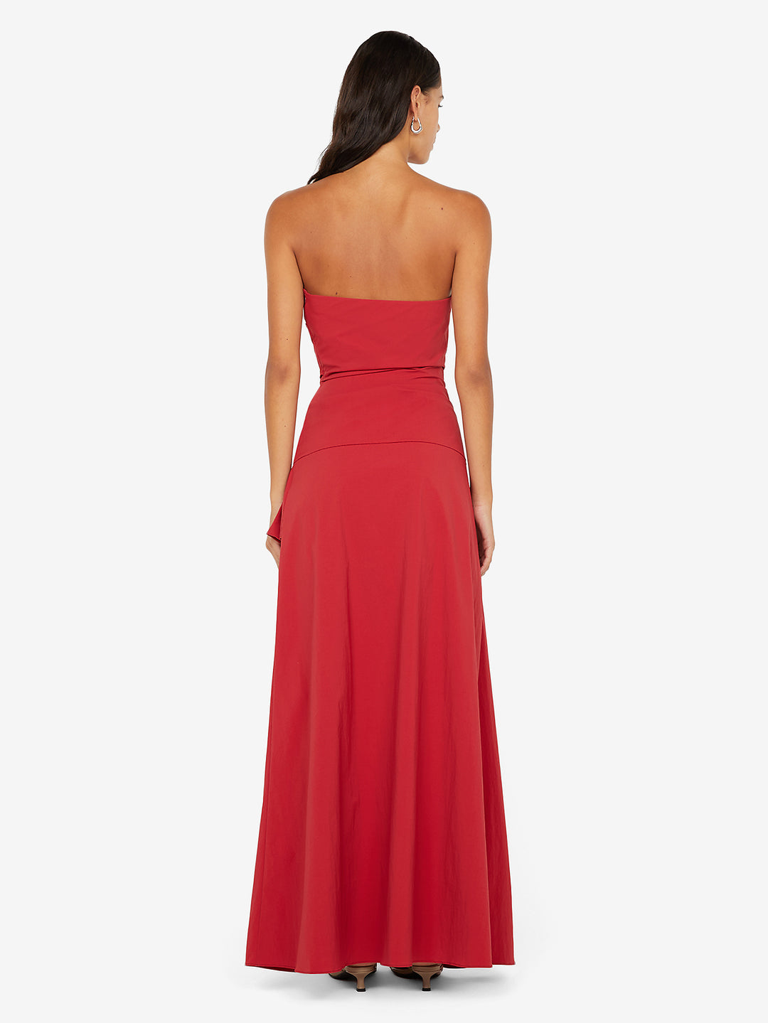 open lace back dress Dante Strapless Maxi Dress - Cherry