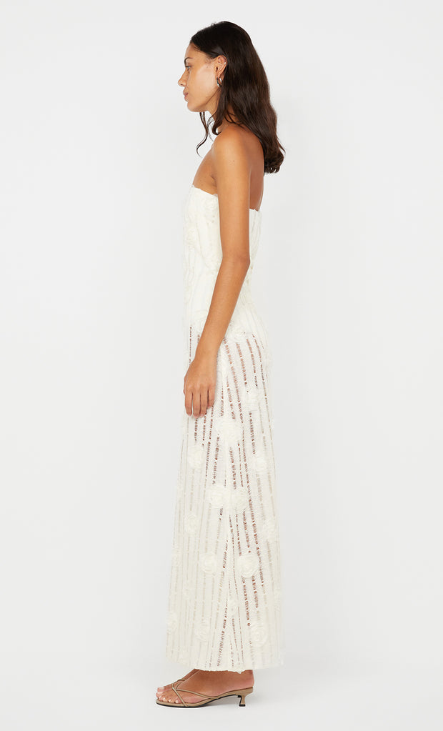 AMELIE STRAPLESS DRESS - IVORY