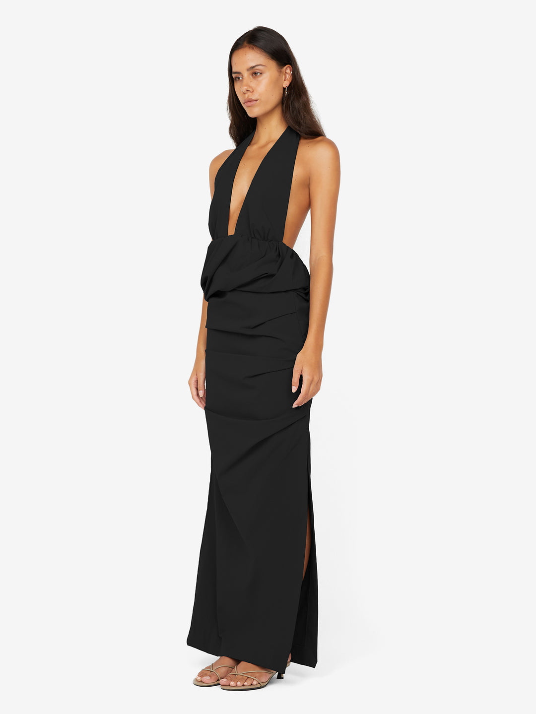 PRISCILLA BUBBLE MAXI DRESS - BLACK