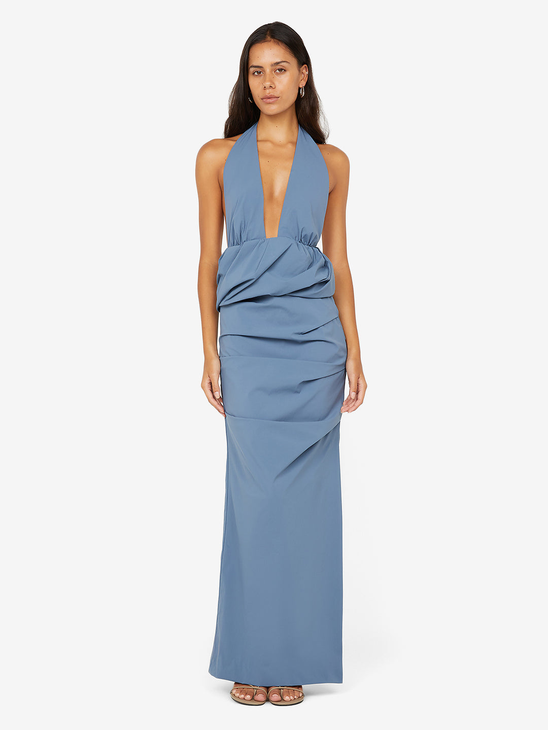 Priscilla Bubble Maxi Dress - Steel Blue - 2 Priscilla Bubble Maxi Dress - Steel Blue - 2
