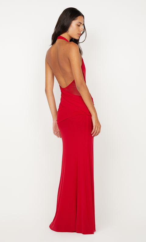 DEIJA HALTER MAXI DRESS - STRAWBERRY