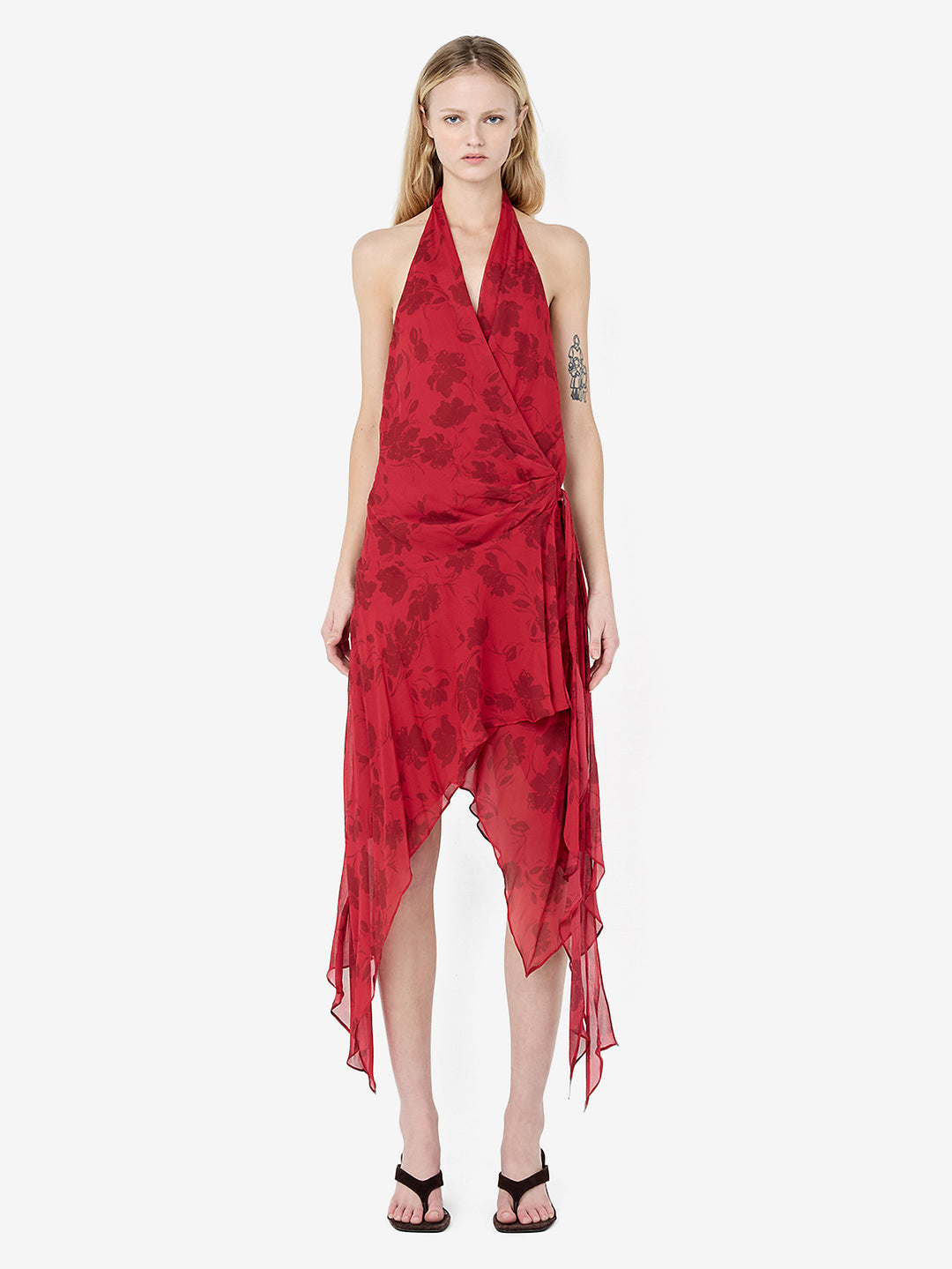 RUBY WRAP MIDI DRESS - CHERRY FLORAL