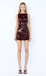 CELESTIA MINI DRESS - PLUM