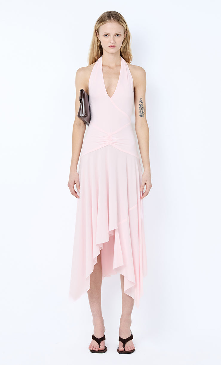 NESSIE HALTER DRESS - BALLET PINK