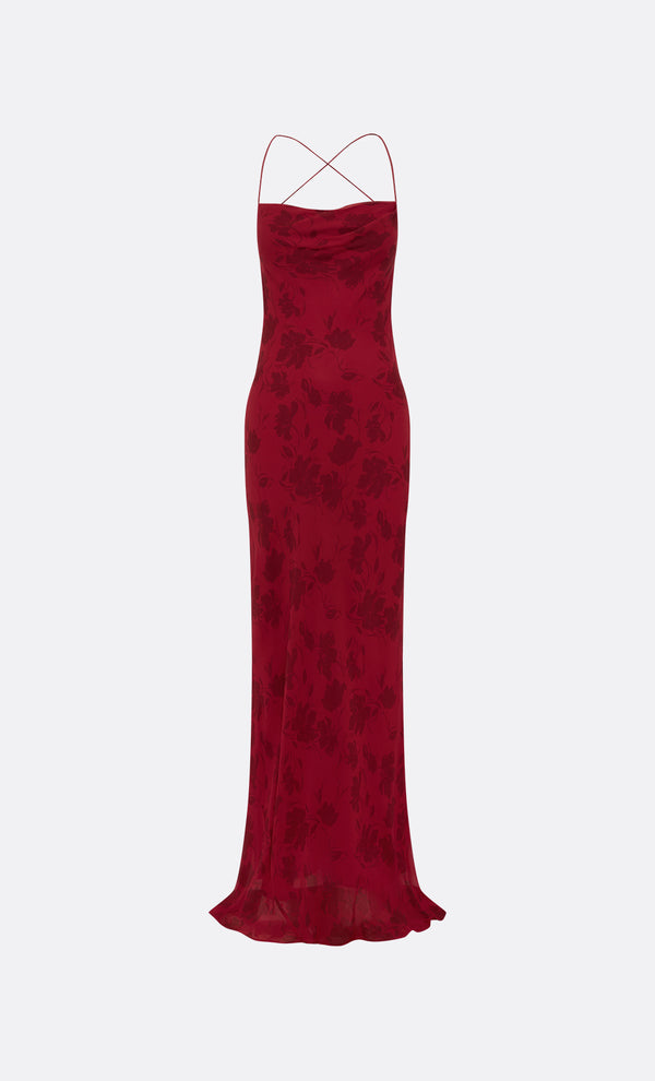 RUBY SLIP MAXI DRESS - CHERRY FLORAL