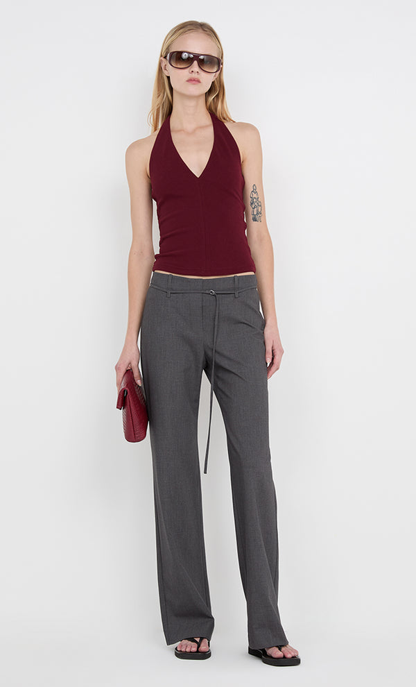 BLAKE BELTED PANT  - CHARCOAL