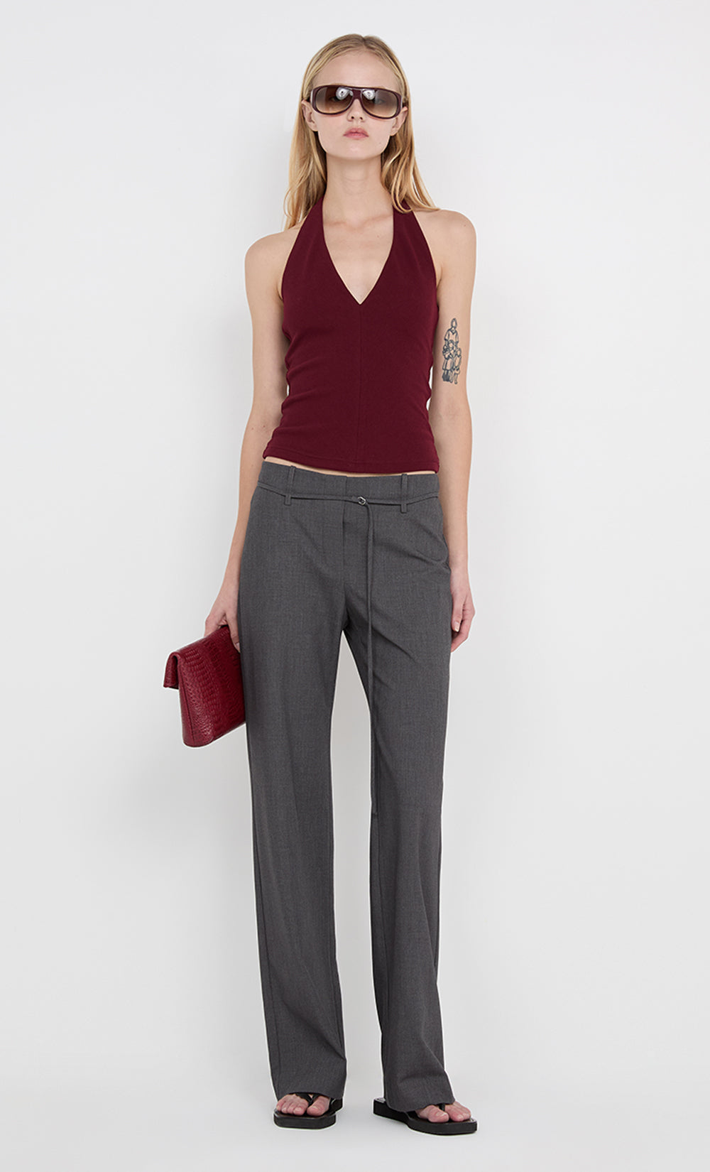 IONE HALTER TOP - PLUM