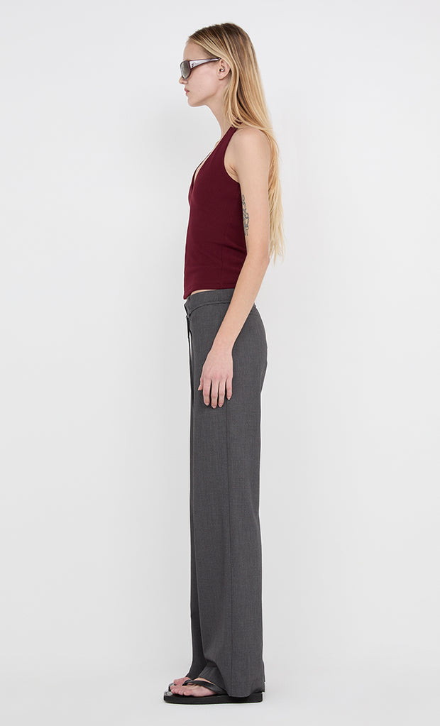 BLAKE BELTED PANT  - CHARCOAL