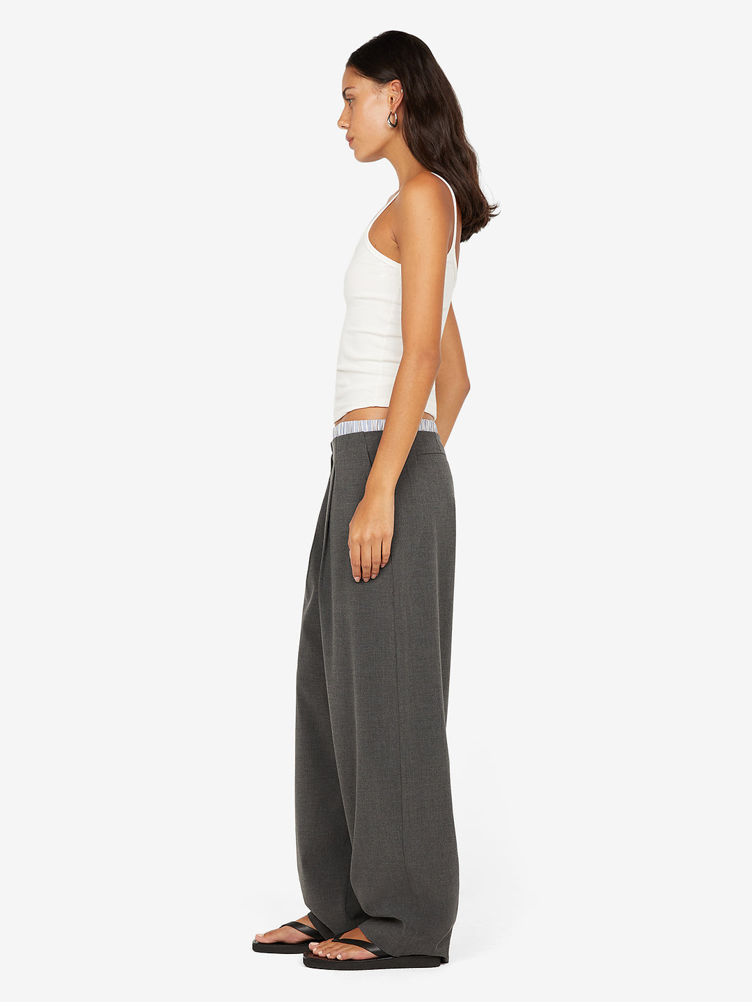 HUGH BOXER PANT - CHARCOALONG SLEEVEKY BLUE STRIPE