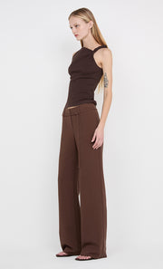 JUDE BELTED PANT  - CHOC