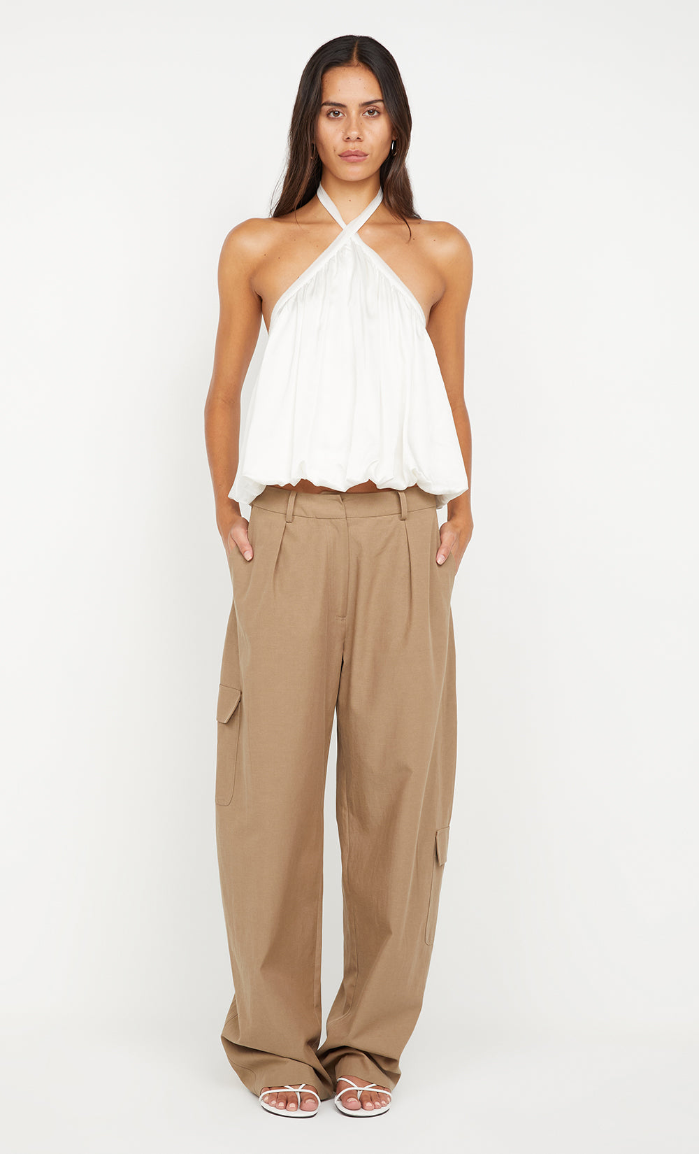AMIAH HALTER TOP - IVORY – BEC + BRIDGE US