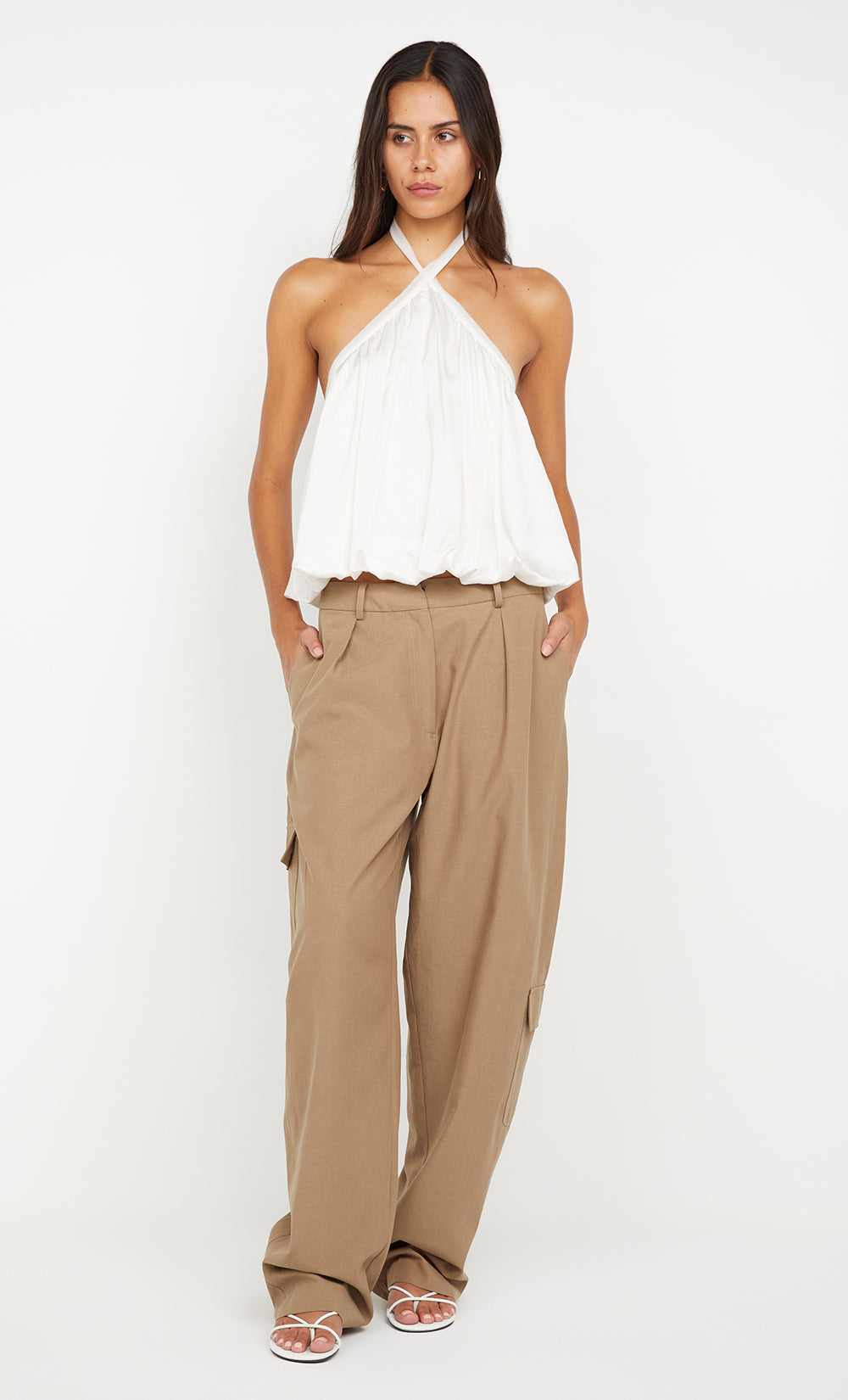 AMIAH HALTER TOP - IVORY – BEC + BRIDGE US