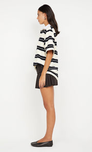 INGRID MINI SKIRT - CHOC PINSTRIPE