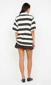 INGRID MINI SKIRT - CHOC PINSTRIPE