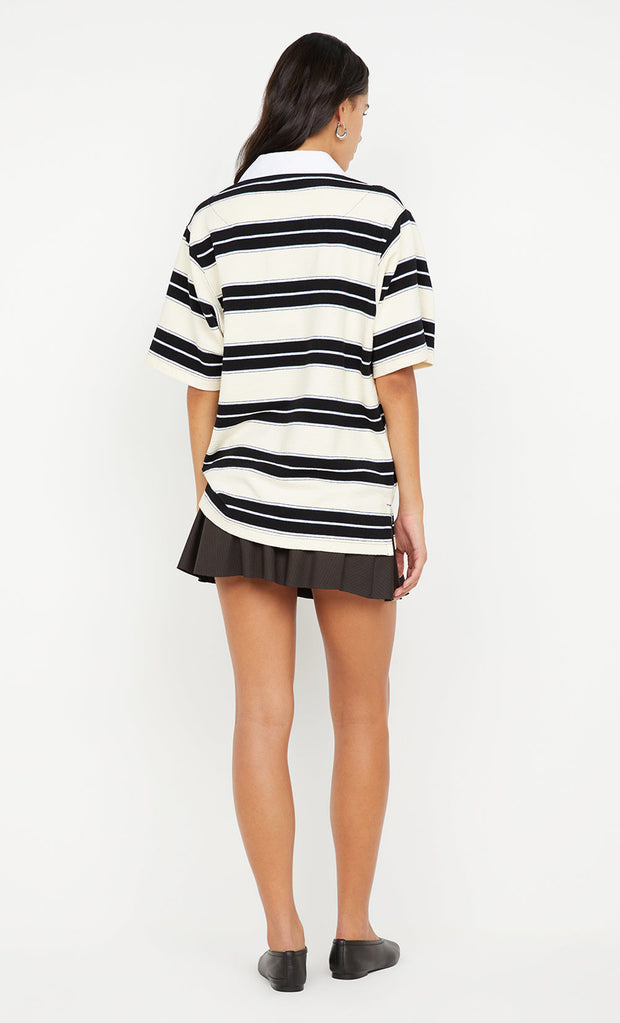 INGRID MINI SKIRT - CHOC PINSTRIPE