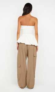 ROWENA STRAPLESS TOP - WHITE