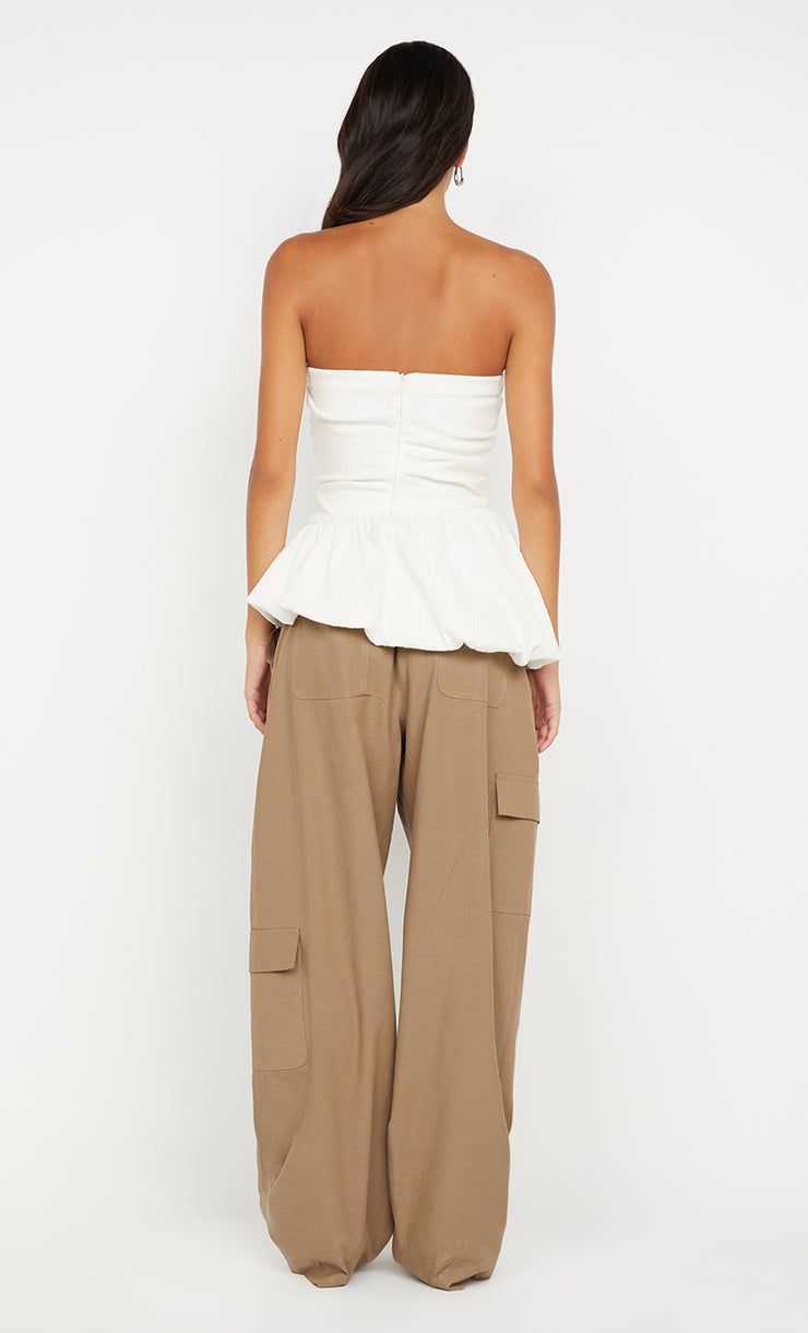 ROWENA STRAPLESS TOP - WHITE