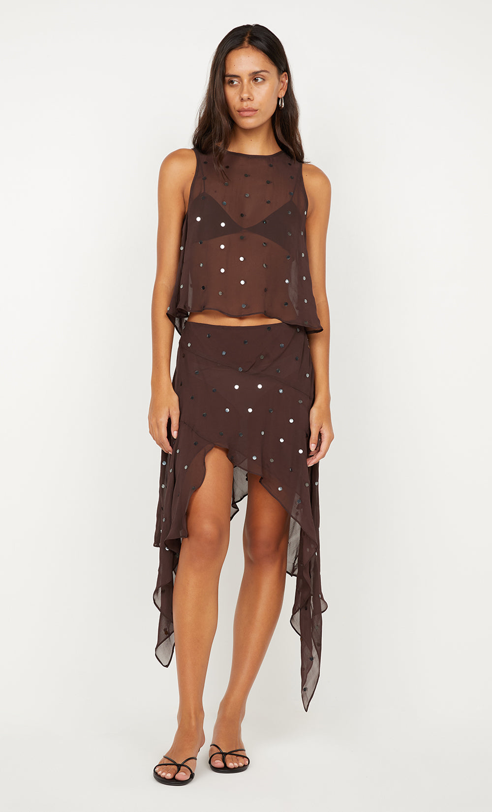 ARIELLE SHELL TOP - DARK CHOCOLATE