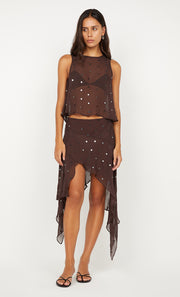 ARIELLE SHELL TOP - DARK CHOCOLATE