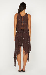 ARIELLE SHELL TOP - DARK CHOCOLATE