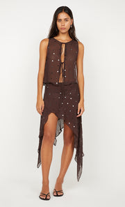 ARIELLE SHELL TOP - DARK CHOCOLATE