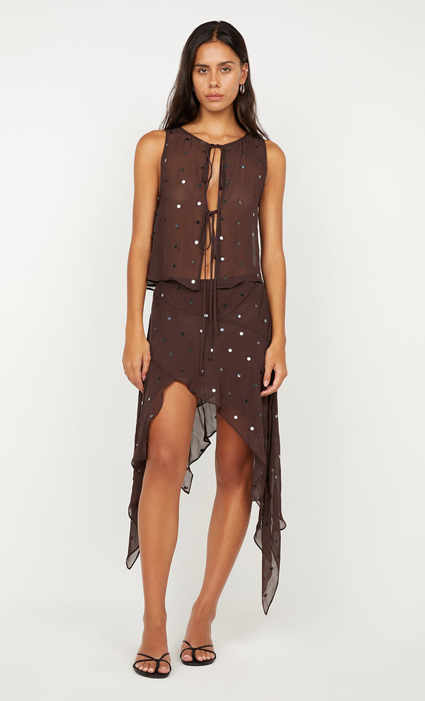 ARIELLE SHELL TOP - DARK CHOCOLATE