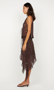 ARIELLE SHELL TOP - DARK CHOCOLATE