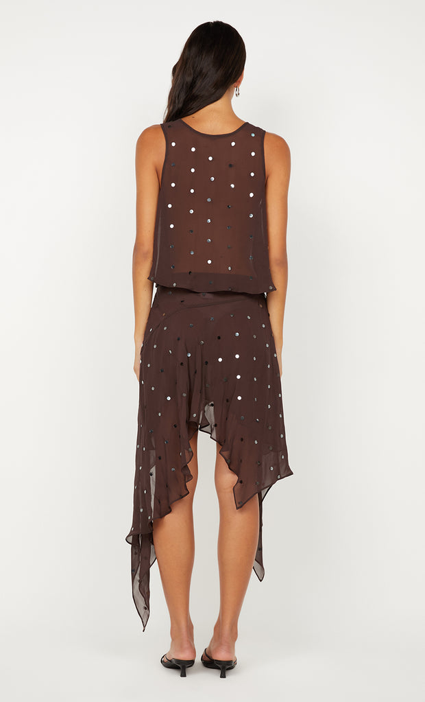 ARIELLE SHELL TOP - DARK CHOCOLATE