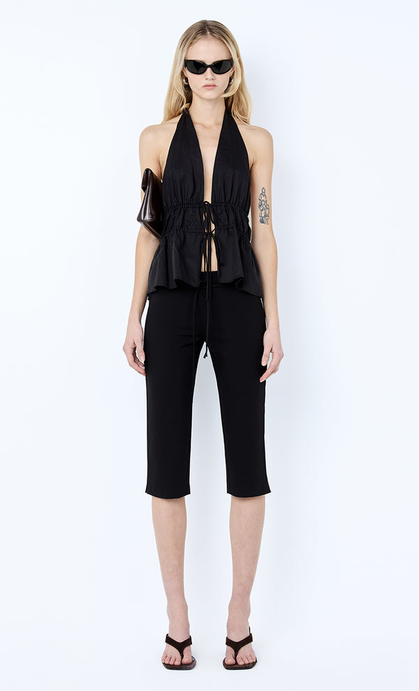 LYNNA HALTER TOP - BLACK